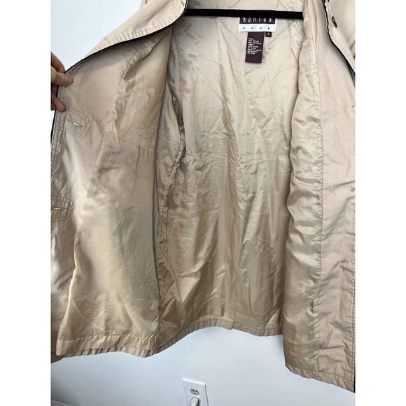 Ashton Cove Tan midi Trench jacket- Button front sz 8 fall jacket staple - Picture 11 of 11